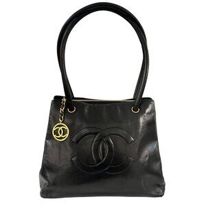 B-7. Chanel Vintage Timeless CC Tote Bag Black